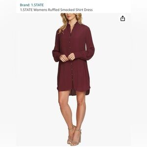 1.State Burgundy Tunic Blouse Dress